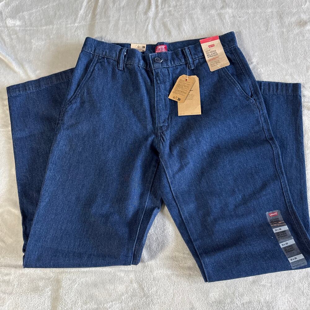 Levi's Men's XX Chino Relaxed Straight Jeans Men 31x32 Blue Dark Wash Denim Logo